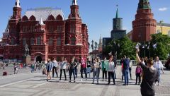 Репетиция студенческого флеш моба на Охотном ряду у Красной площади, Москва 14.05.2016 г.