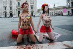 A Femen protest In Milan against Vladimir Putin In October 2014 2