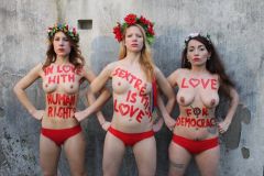 Femen uses their bodies For Non violent acts Of resistance
