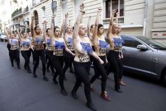 Femen topless protest In Paris
