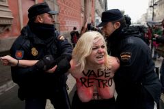Femen Activists Interrupt Pro Life Rally