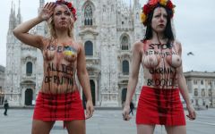 A Femen protest In Milan against Vladimir Putin In October 2014.