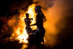 Новогодний индусский праздник Isakawarsa 'Day Of Silence' New Year 2016 на острове Бали, fire ritual On The Eve Of Nyepi 4