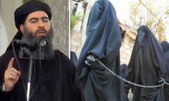 Women Sex slaves, right, And ISIS leader Abu Bakr Al Baghdadi, left