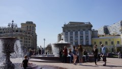 Фонтаны на Театральной площади, г. Москва 30.04.2017 г.