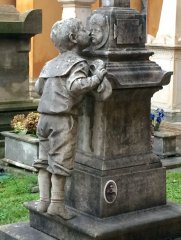 Brother mourning his little sister, monument, La Certosa cemetery Bologna..JPG
